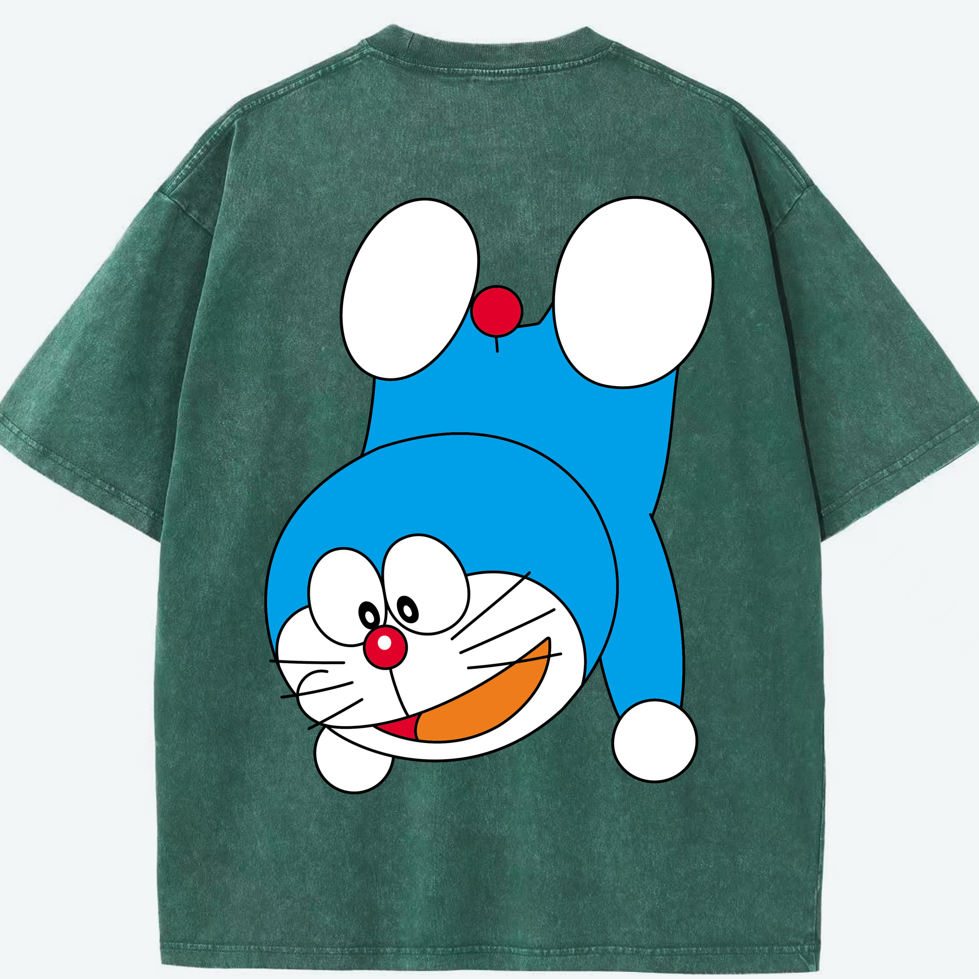 （画像用） ドラえもん Doraemon 綿100% ヴィンテージ風 半袖Tシャツ（背面プリント）